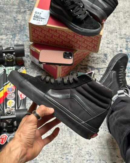 Tenis Bota Clásicos De Gamuza Y Lona Negros Sk8-Hi Vans