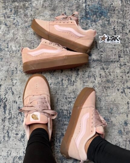 Tenis Mujer Gum Knu Skool Vans Plataforma Stack (Rosados)
