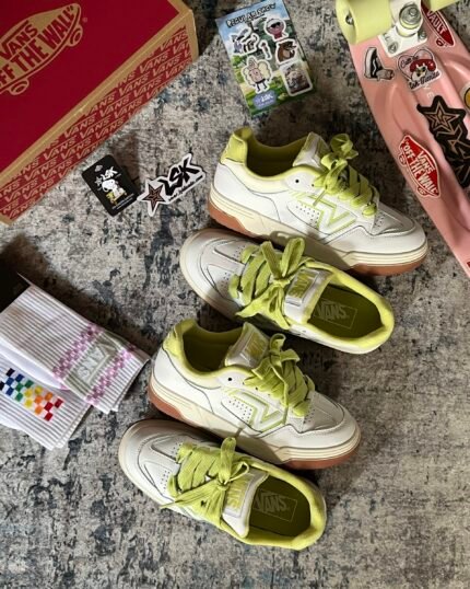 Tenis Mujer Skateboarding Vans Upland Blancos Verdes