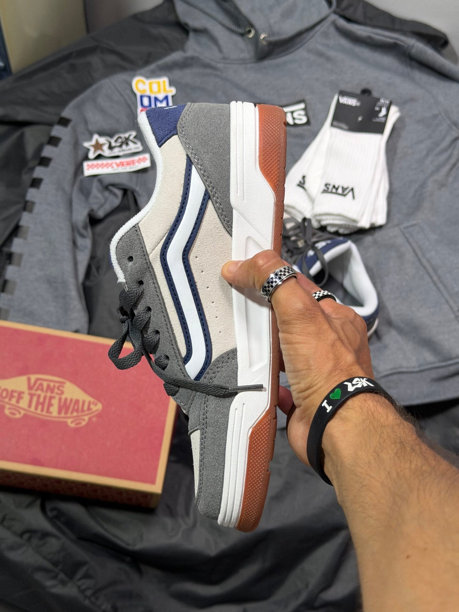 Tenis Chunky Vans Hylane Gris Unisex (Azul)