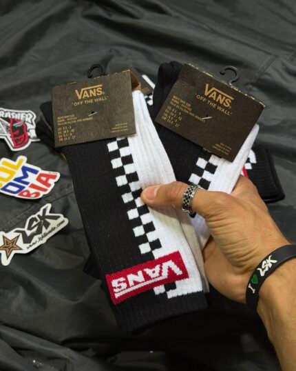Medias Vans Negras Cuadros (Rangers  Red)
