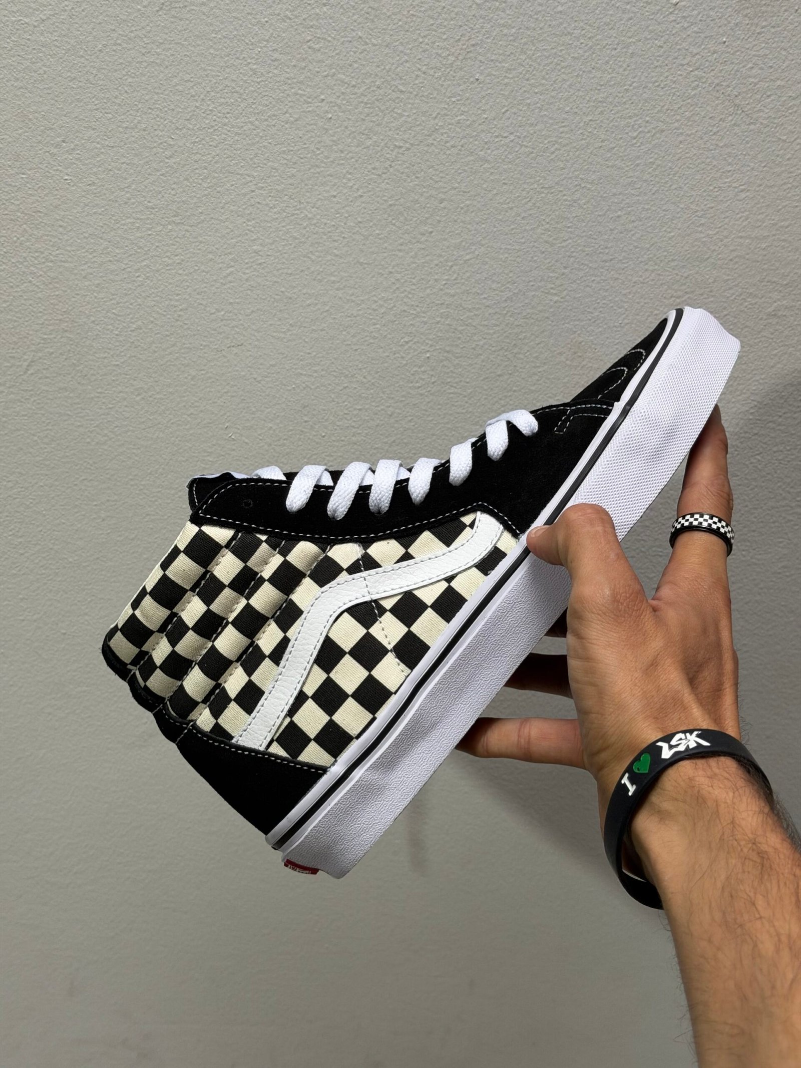 Tenis Vans Bota Sk8 Hi Cuadros (Checkerboard) Unisex