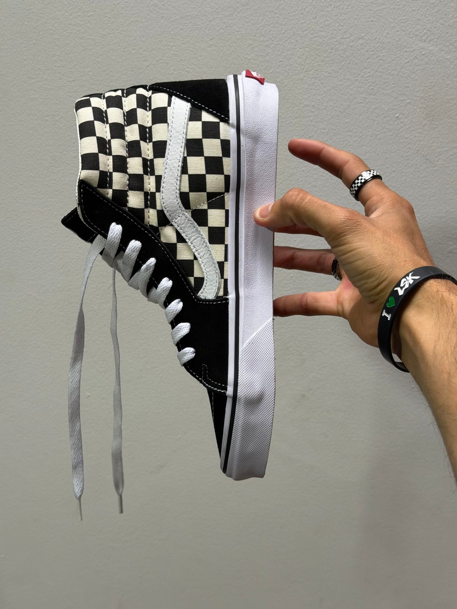 Tenis Vans Bota Sk8 Hi Cuadros (Checkerboard) Unisex