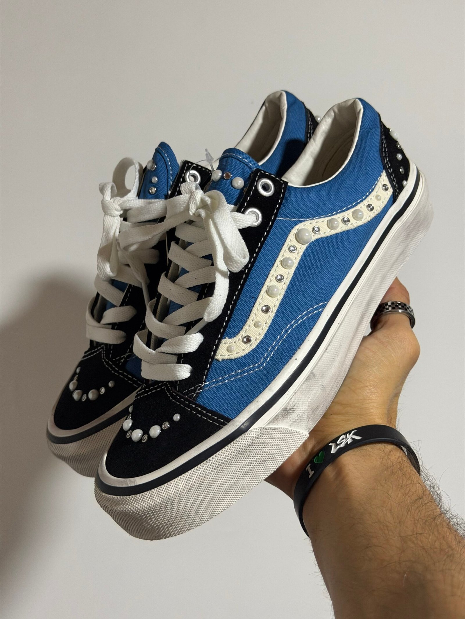 Tenis Vans Old Skool 36 Perlas Azul Mujer (Lx Pearlized)