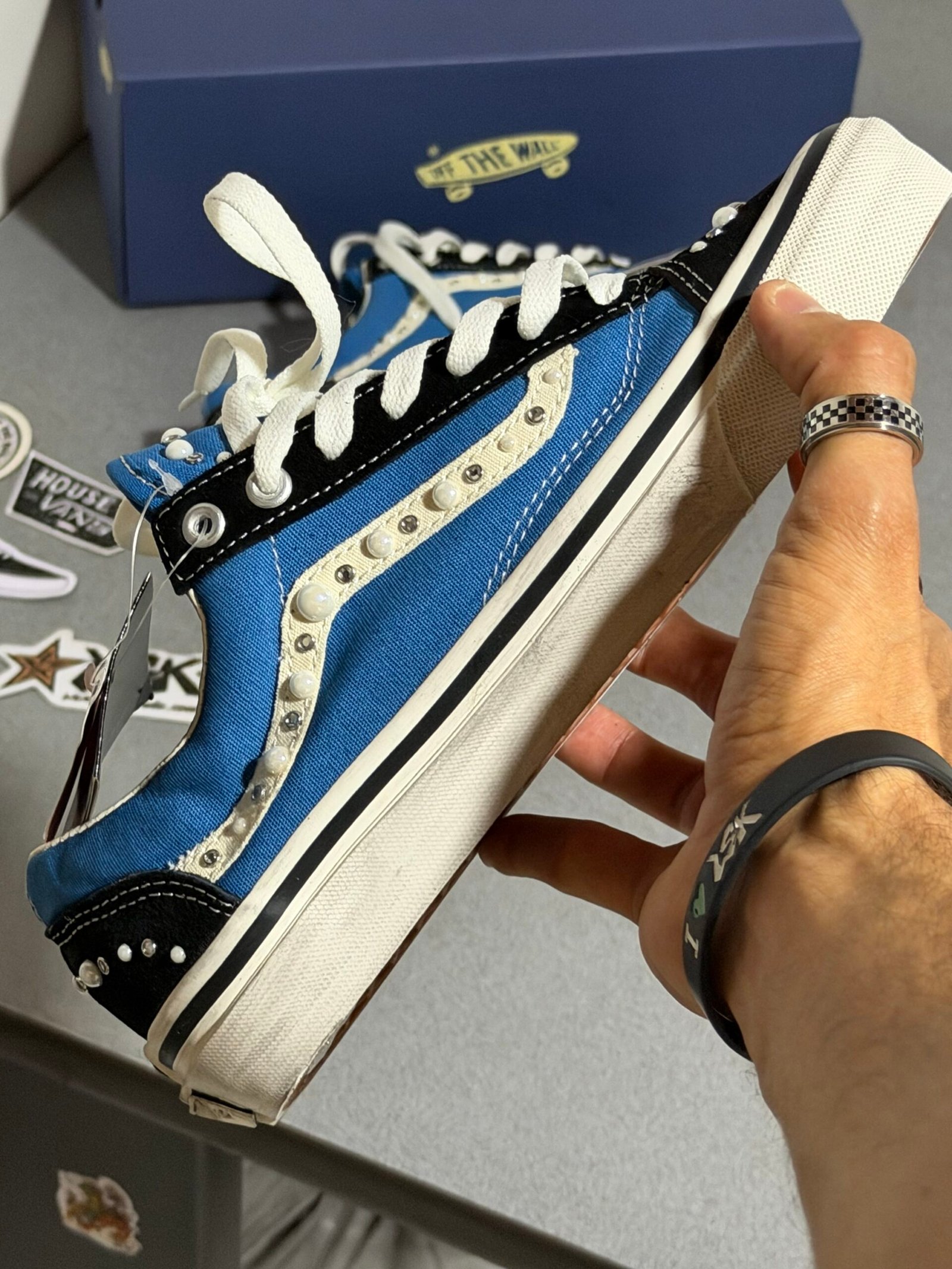 Tenis Vans Old Skool 36 Perlas Azul Mujer (Lx Pearlized)