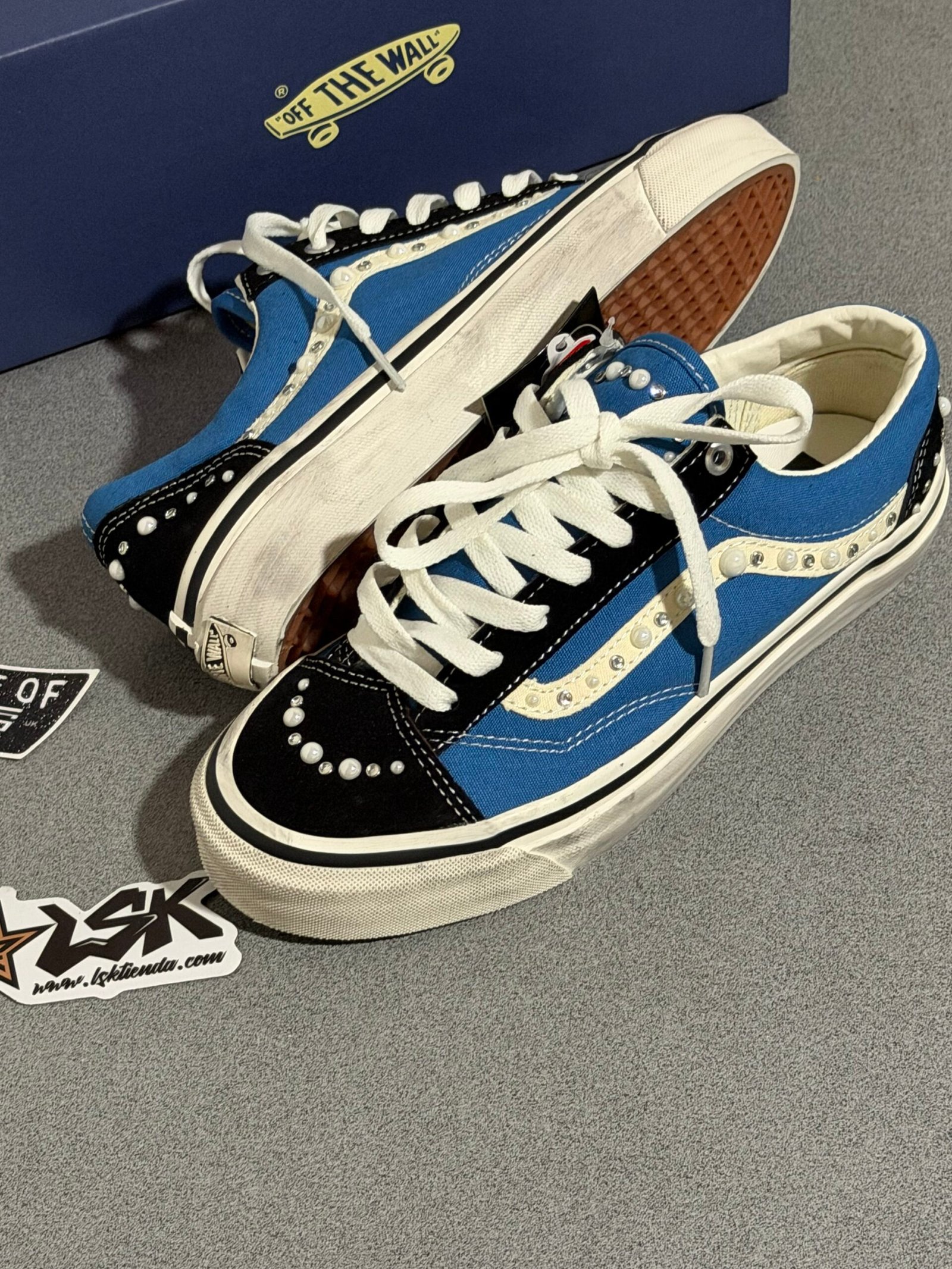 Tenis Vans Old Skool 36 Perlas Azul Mujer (Lx Pearlized)